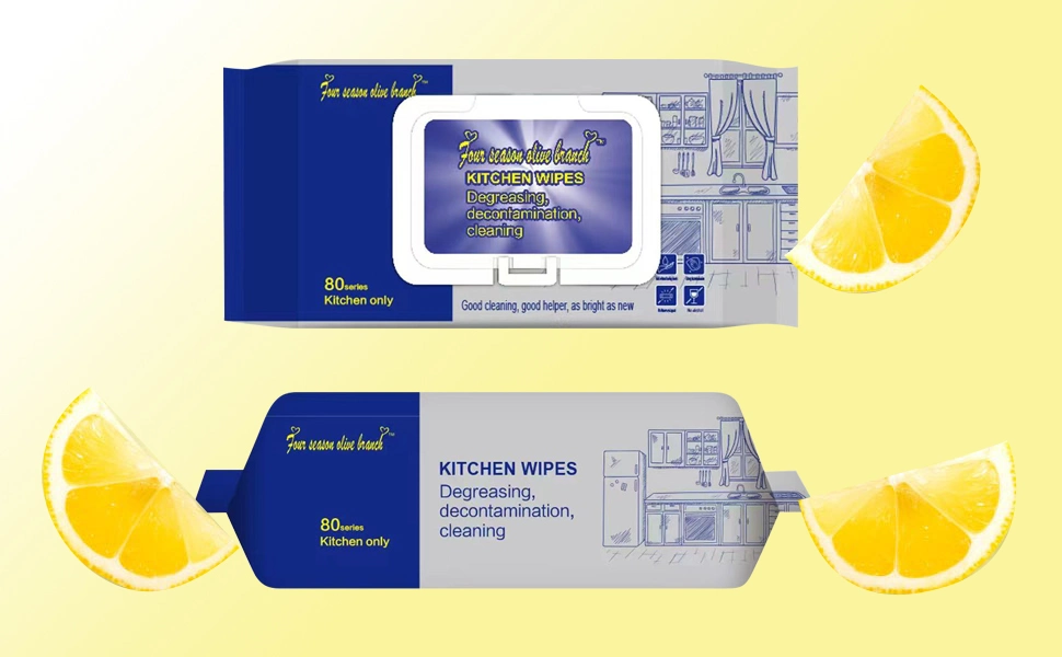 Multi-Surface Antibacterial Wet Wipes for Disinfecting and Cleaning with Lemon and Lime Blossom