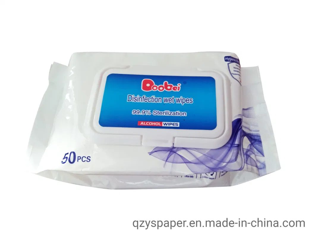 Wholesales Household Protective 50PCS Disinfectant Antibacterial Wet Tissue 75% Alcohol Wipes