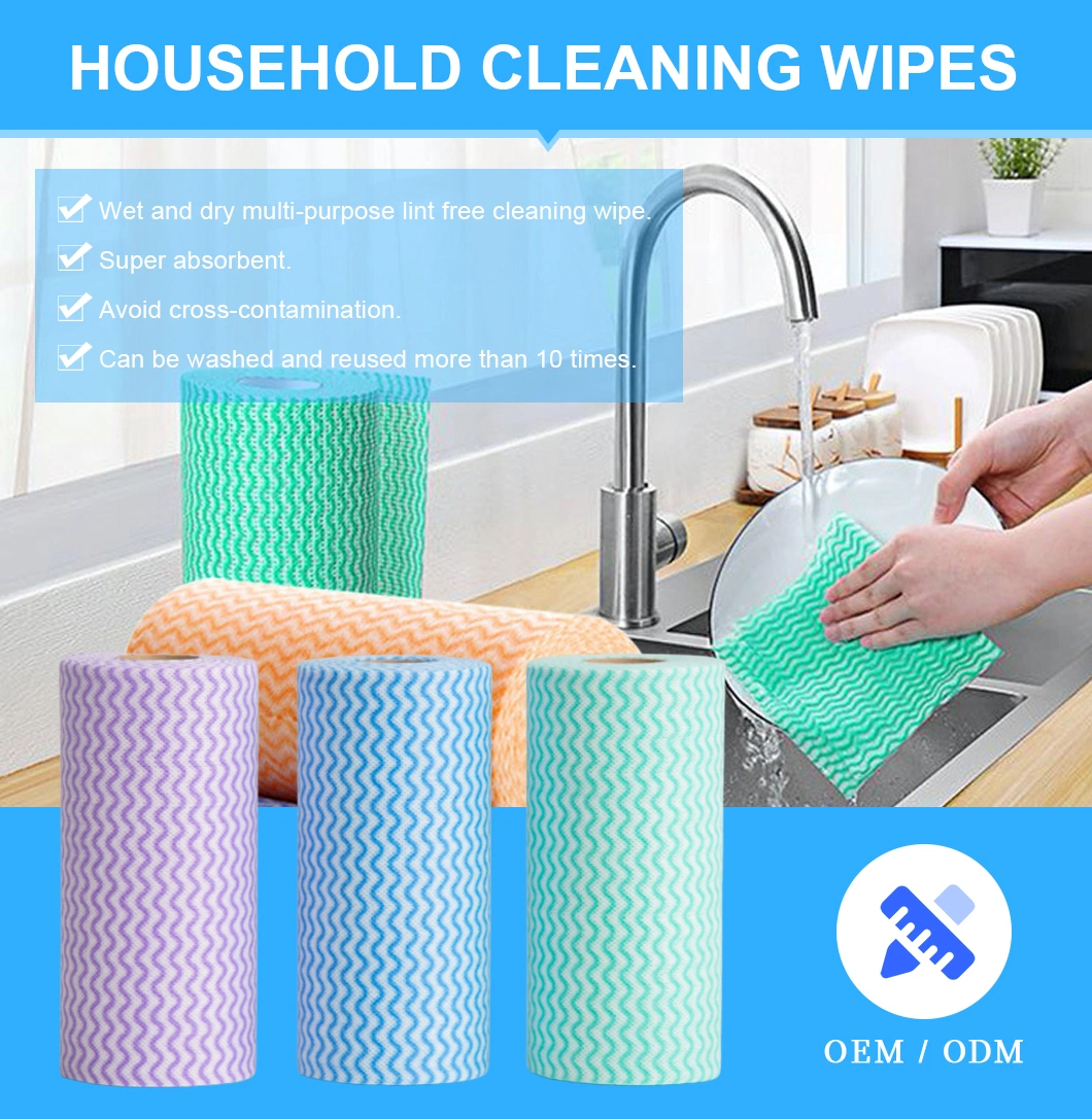 Heavy Duty Nonwoven Cloth Spunlace Kitchen Cleaning Wipe