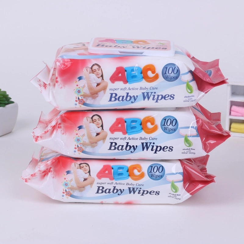 2020 Hot Sale Manufacture Price Surface Antibacterial Non Woven 100PCS Baby Wet Wipes for Household/Outside/Trip
