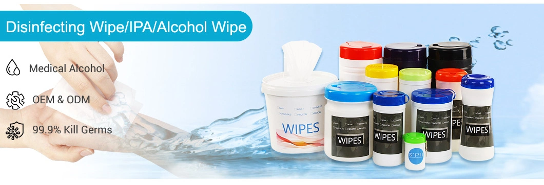 Special Nonwovens China Factory Disposable Ipa Medical Antibacterial Wet Alcohol Soft Disinfection Wet Wipe in Canister